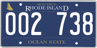 RI license plate 002738