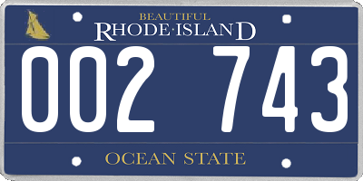 RI license plate 002743