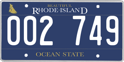 RI license plate 002749