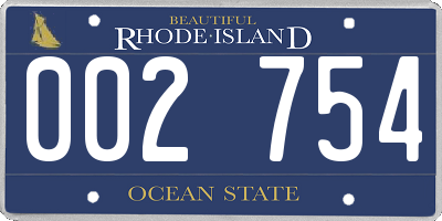 RI license plate 002754