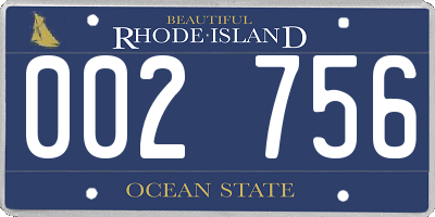 RI license plate 002756