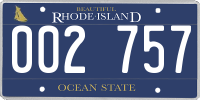 RI license plate 002757