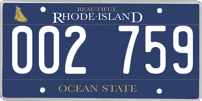 RI license plate 002759