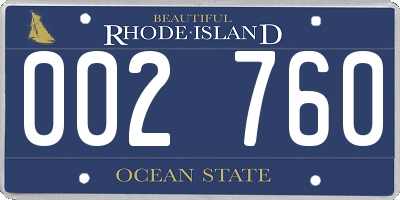 RI license plate 002760