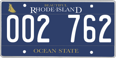 RI license plate 002762