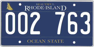 RI license plate 002763