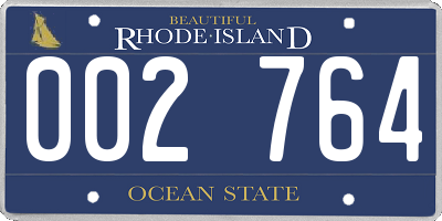 RI license plate 002764