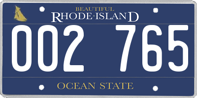 RI license plate 002765