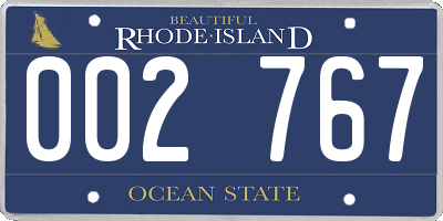 RI license plate 002767