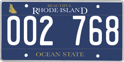 RI license plate 002768