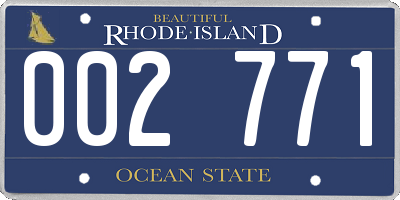 RI license plate 002771