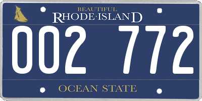 RI license plate 002772