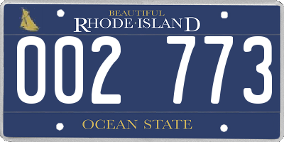 RI license plate 002773