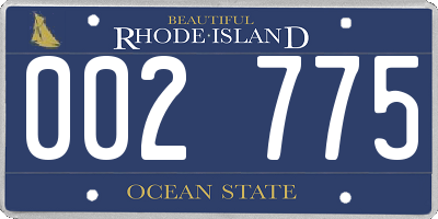 RI license plate 002775