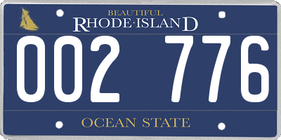 RI license plate 002776