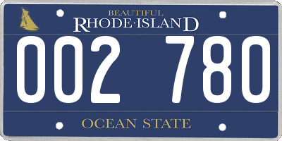 RI license plate 002780