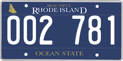 RI license plate 002781