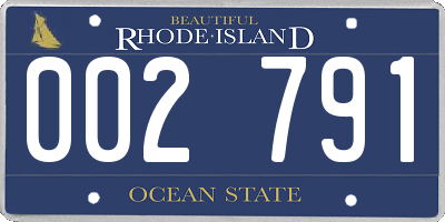 RI license plate 002791