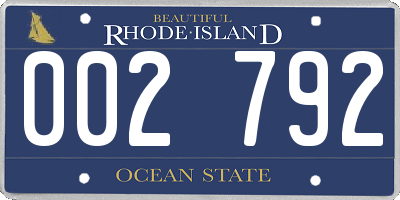 RI license plate 002792