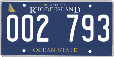 RI license plate 002793