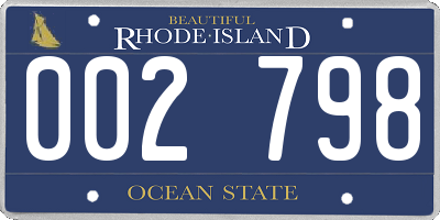 RI license plate 002798