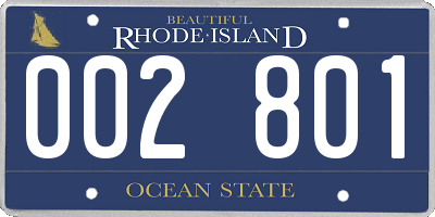 RI license plate 002801