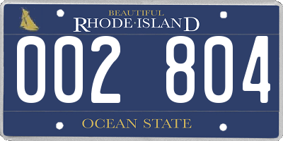RI license plate 002804