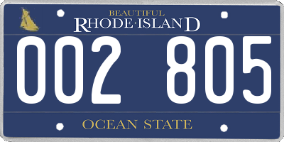 RI license plate 002805