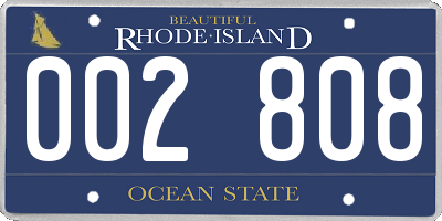 RI license plate 002808