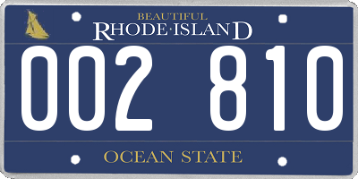 RI license plate 002810