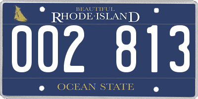 RI license plate 002813