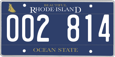 RI license plate 002814