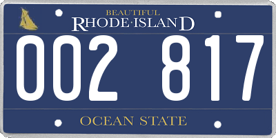 RI license plate 002817