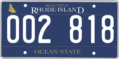 RI license plate 002818