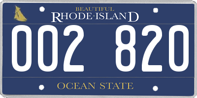 RI license plate 002820