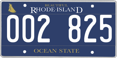 RI license plate 002825