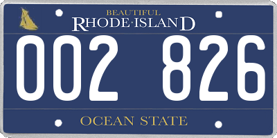 RI license plate 002826