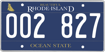 RI license plate 002827