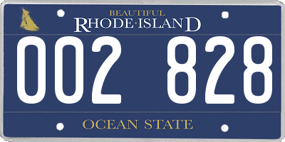 RI license plate 002828