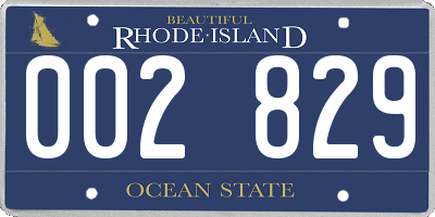 RI license plate 002829