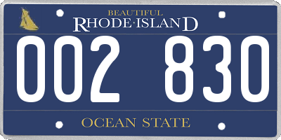 RI license plate 002830