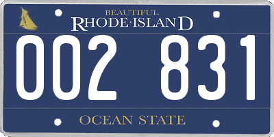 RI license plate 002831