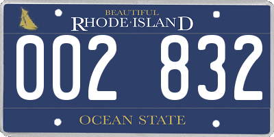 RI license plate 002832