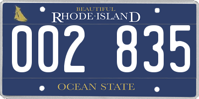 RI license plate 002835