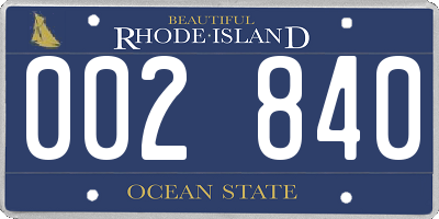 RI license plate 002840