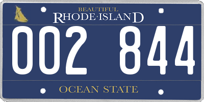 RI license plate 002844