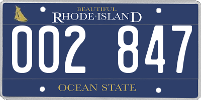 RI license plate 002847