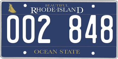 RI license plate 002848