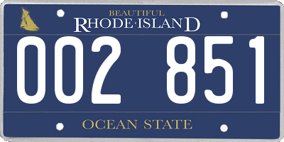 RI license plate 002851