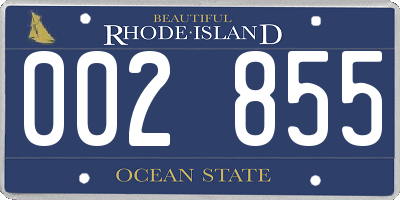 RI license plate 002855